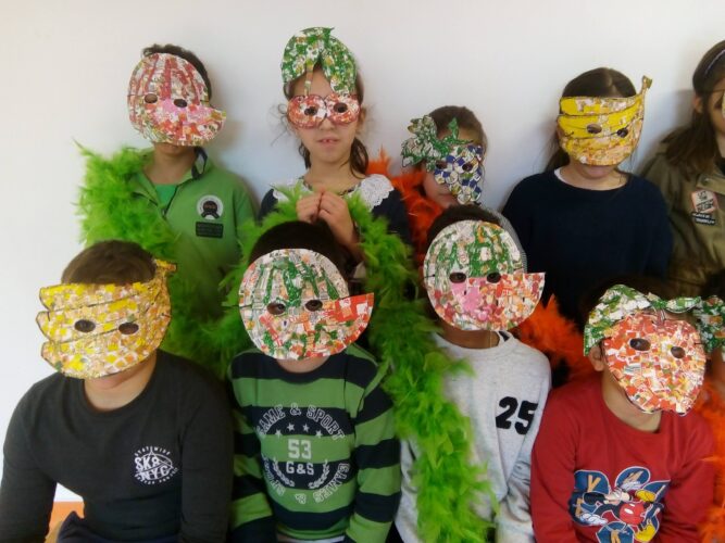 Carnaval Saudável<br/>As máscaras foram um sucesso na comunidade escolar.