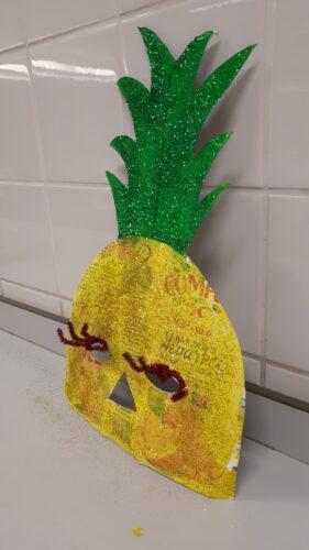 O resultado final - máscara de ananás.