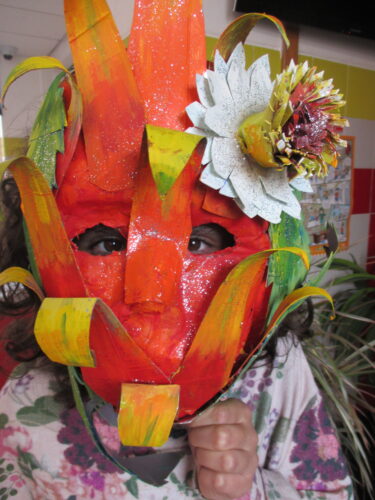 A máscara do fruto Papaya